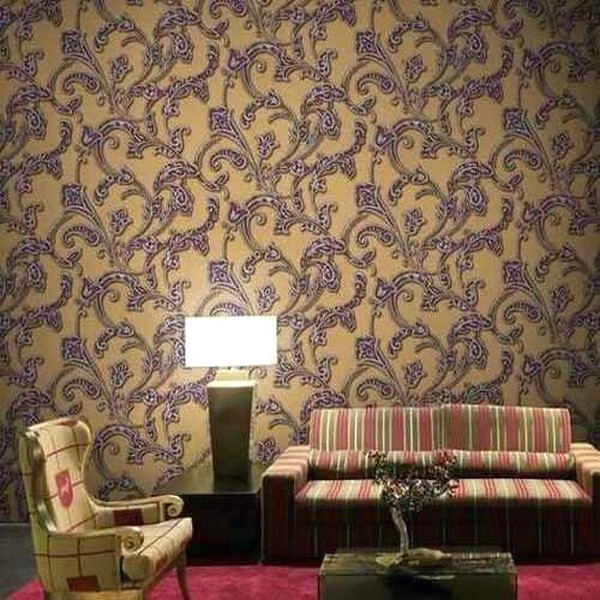 Desain Wallpaper Dinding Ruang Tamu Minimalis Motif batik Nyaman Klasik Elegan Terbaru