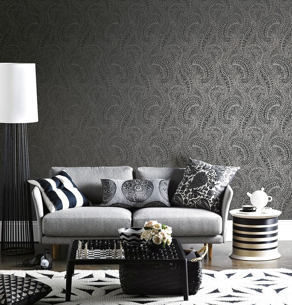 Desain Wallpaper Dinding Ruang Tamu Minimalis kecil klasik sederhana nyaman mempesona indah Elegan Mewah Terbaru