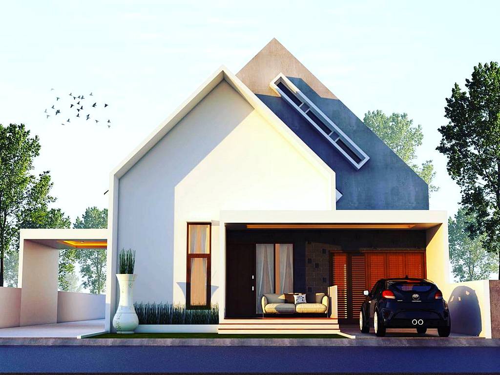 Desain Rumah Minimalis Terbaru 1 Lantai Yang Unik Tampak Depan