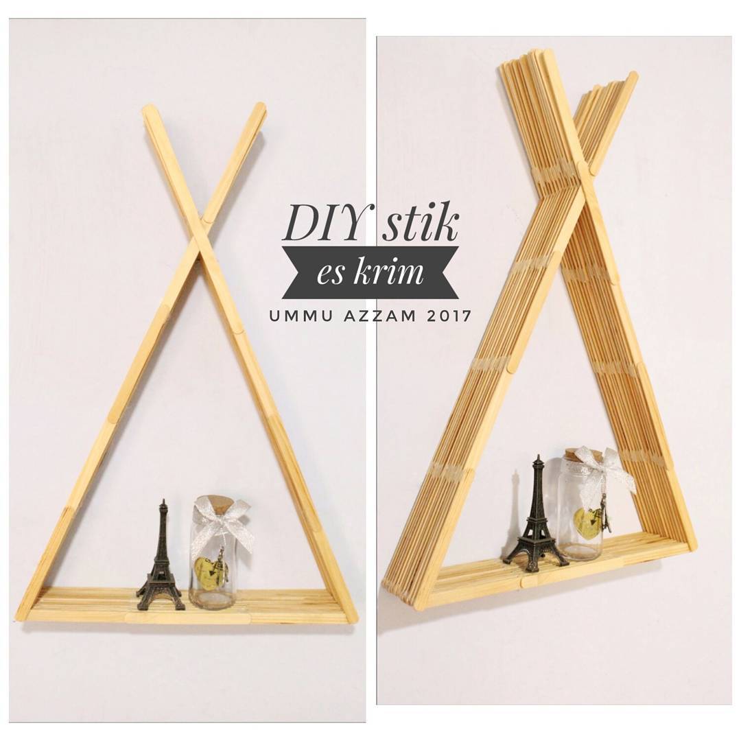 DIY Stik Es Krim Berbentuk Segitiga Untuk Hiasan Dinding Rumah Buatan Sendiri