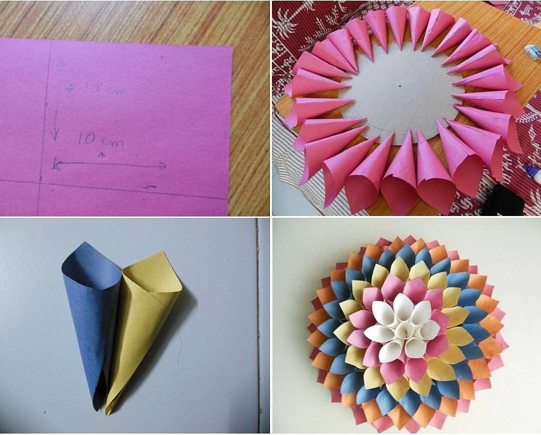 Cara Membuat Hiasan Dinding Berbentuk Bunga Dari Kertas