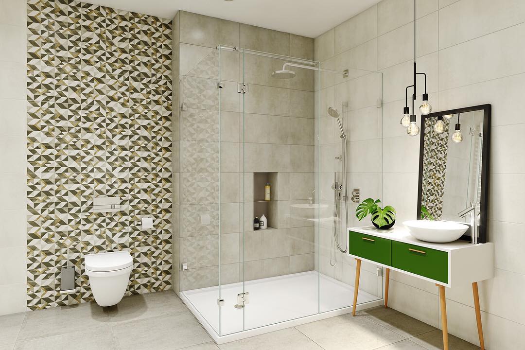 Desain Kamar Mandi Mewah Dengan Keramik Dinding Keren Dan Bergaya Minimalis